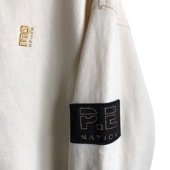 P.E Nation Reset Jacket Zip-Up Hoodie Cream Athleisure Sweatshirt - Picture 4 of 11